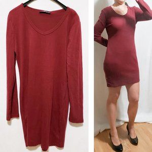Burgundy T-shirt Dress Size M